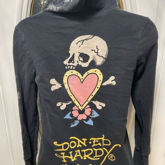 Ed Hardy vintage Jacket size small tattoo sleeves - Picture 3 of 8